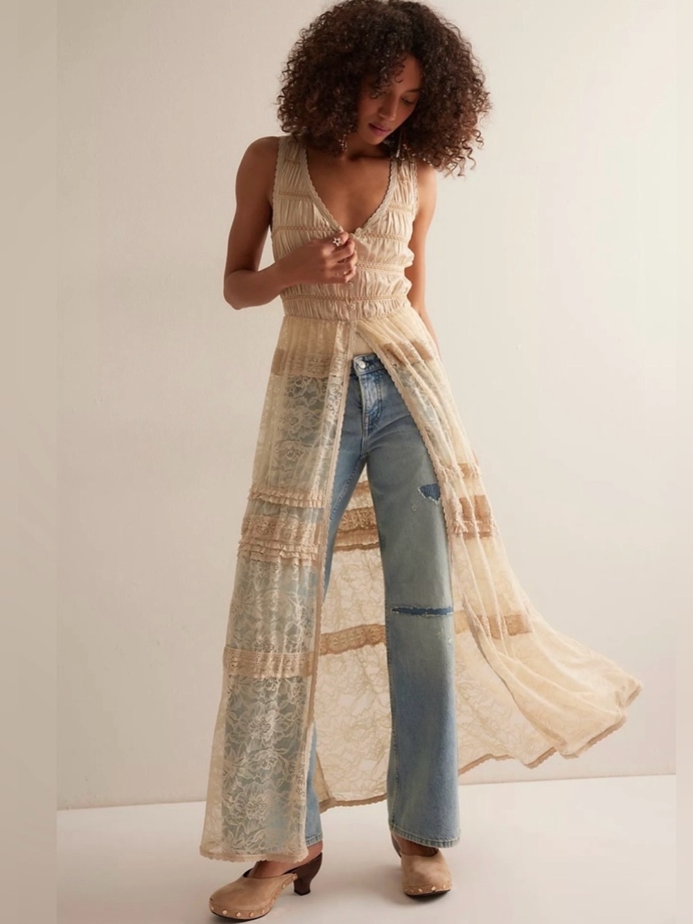 NWOT size Medium Free People Intimately Sweet Saloon Maxi Bodysuit